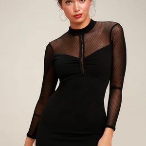 Lulus small Black sheer bodycon dress
